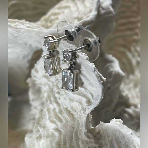 ✨ Vintage Sterling Silver Italian 925 Necklace with Crystal Pendant Earring Set✨ - Picture 5 of 16